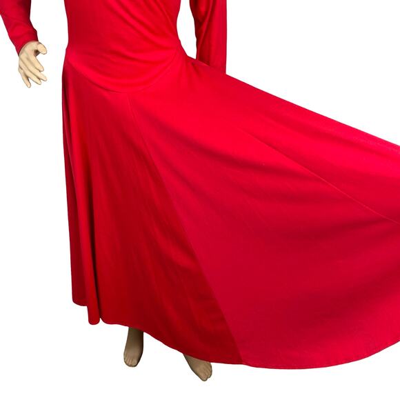 Vtg 80s Simply Miss Selfridge Red Basque Waist Fit & Flare Midi Dress SZ 8 - Picture 4 of 9